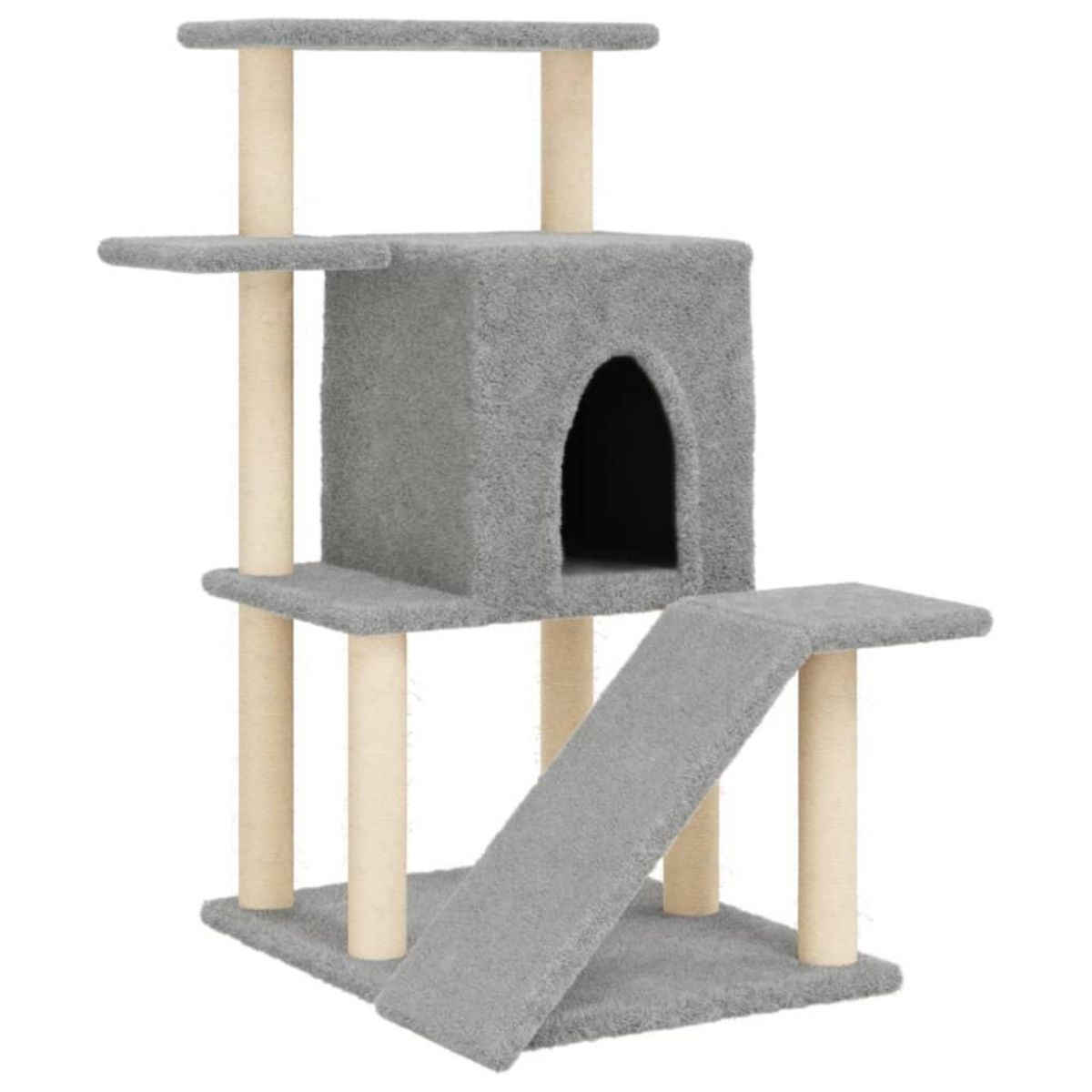 VIDAXL Arbre a chat avec griffoirs en sisal gris clair 97 cm