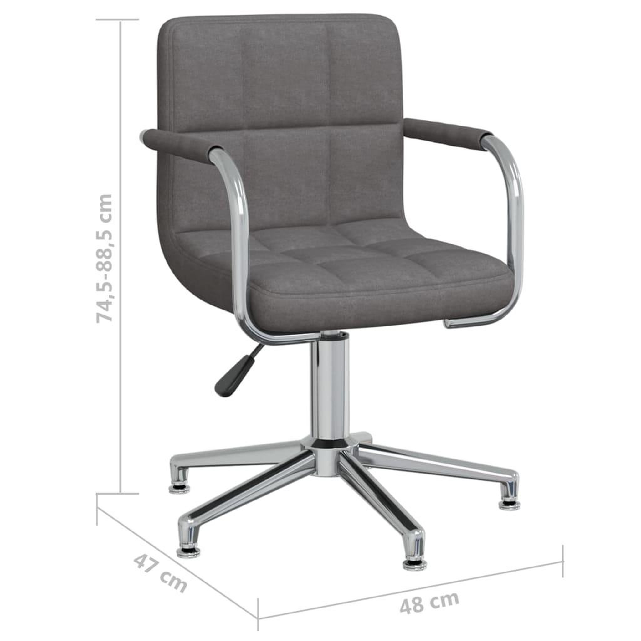 Voir la diapositive 6 : VIDAXL Chaise pivotante de bureau Gris fonce Tissu