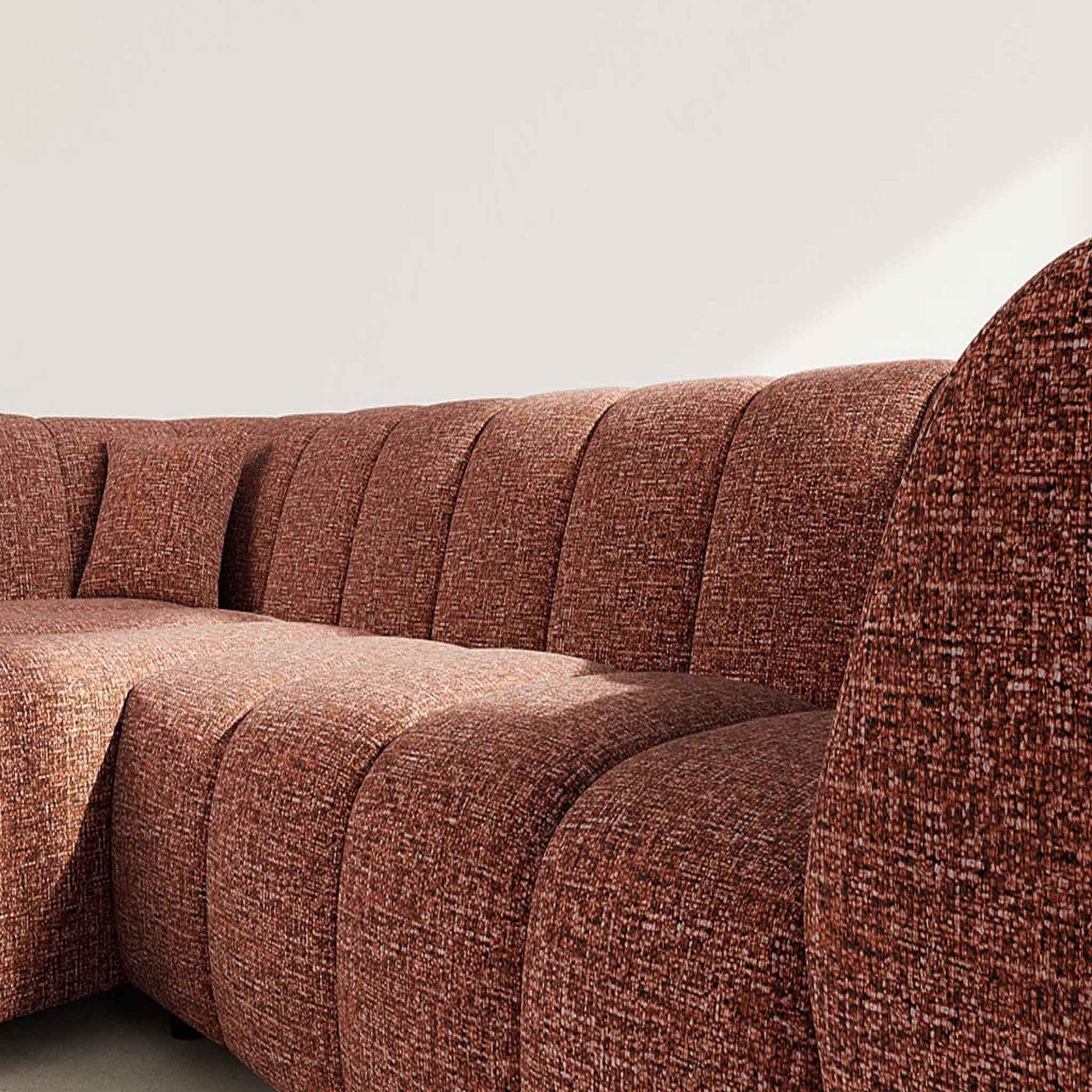 Voir la diapositive 4 : LISA DESIGN Curtis - canapé d'angle gauche 4 places avec accoudoir en tissu texturé