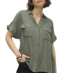 Vero Moda Chemise e Femme Vero Moda Bumpy. Coloris disponibles : Vert