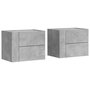 Voir la diapositive 2 : VIDAXL Tables de chevet murales 2 pcs gris beton 45x30x35 cm