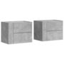 Voir la diapositive 2 : VIDAXL Tables de chevet murales 2 pcs gris beton 45x30x35 cm