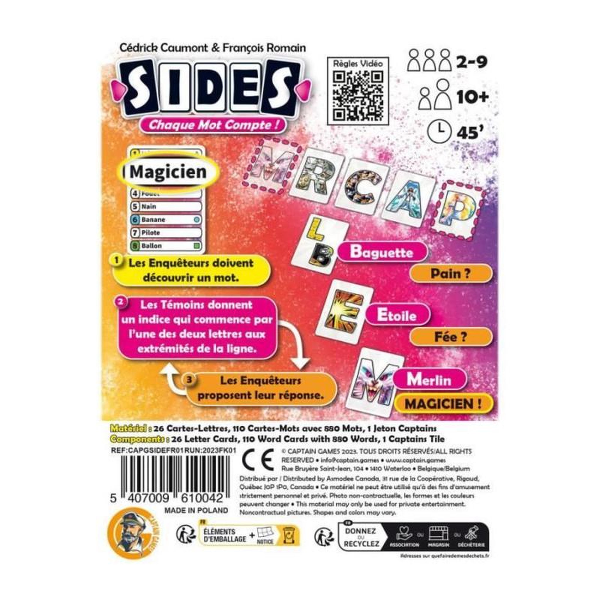 Voir la diapositive 2 : Asmodee Jeu de société Asmodee Sides - Chaque Mot Compte