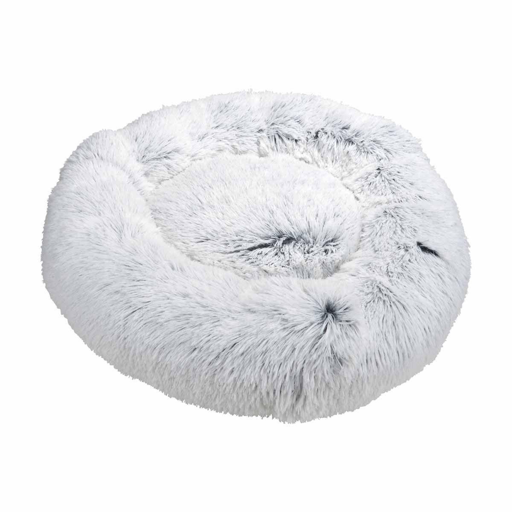 LOVE STORY Panier rond chien & chat  fluffy  75cm blanc chiné