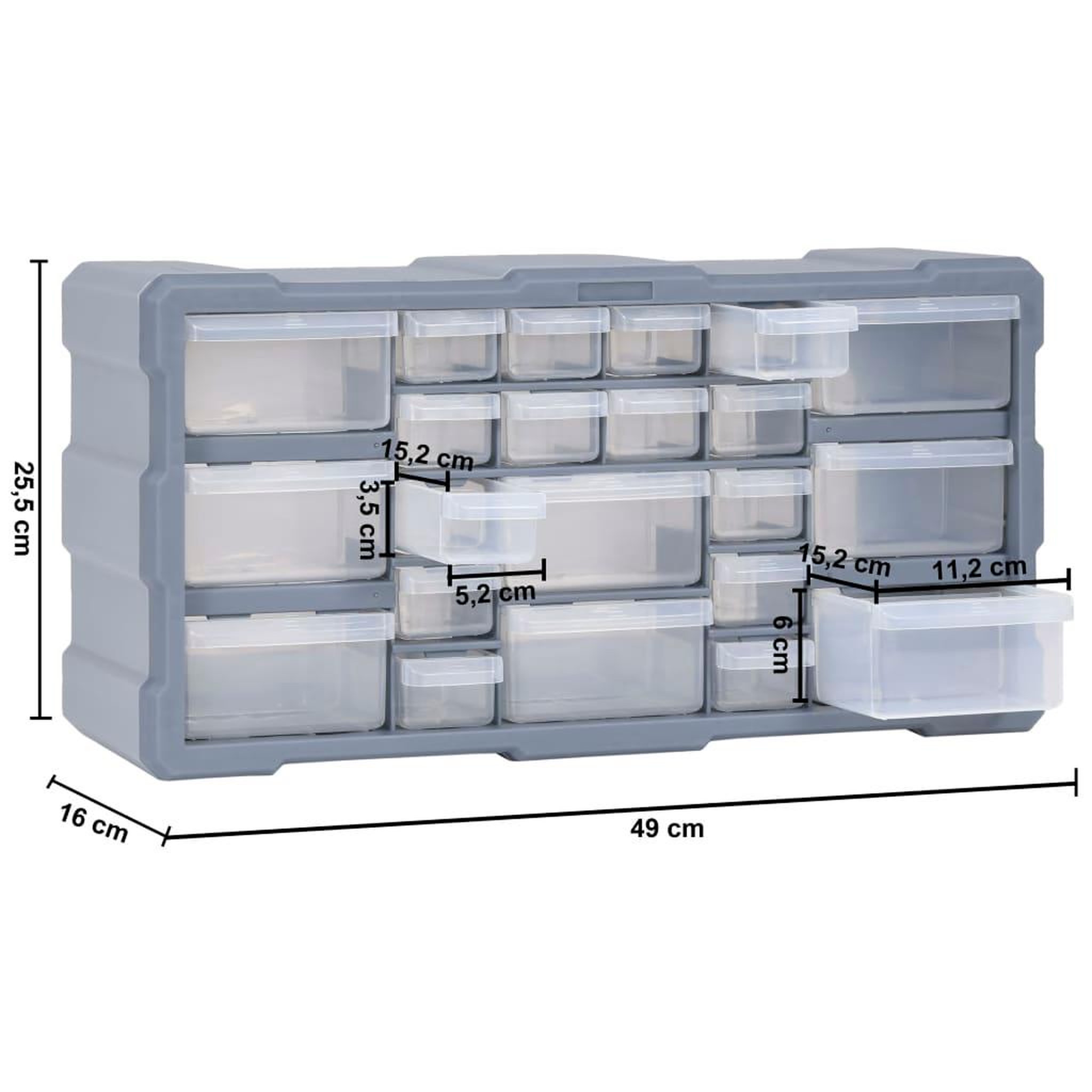 Voir la diapositive 6 : VIDAXL Organisateur multi-tiroirs avec 22 tiroirs 49x16x25,5 cm