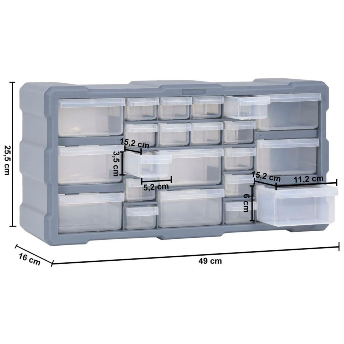 VIDAXL Organisateur multi-tiroirs avec 22 tiroirs 49x16x25,5 cm