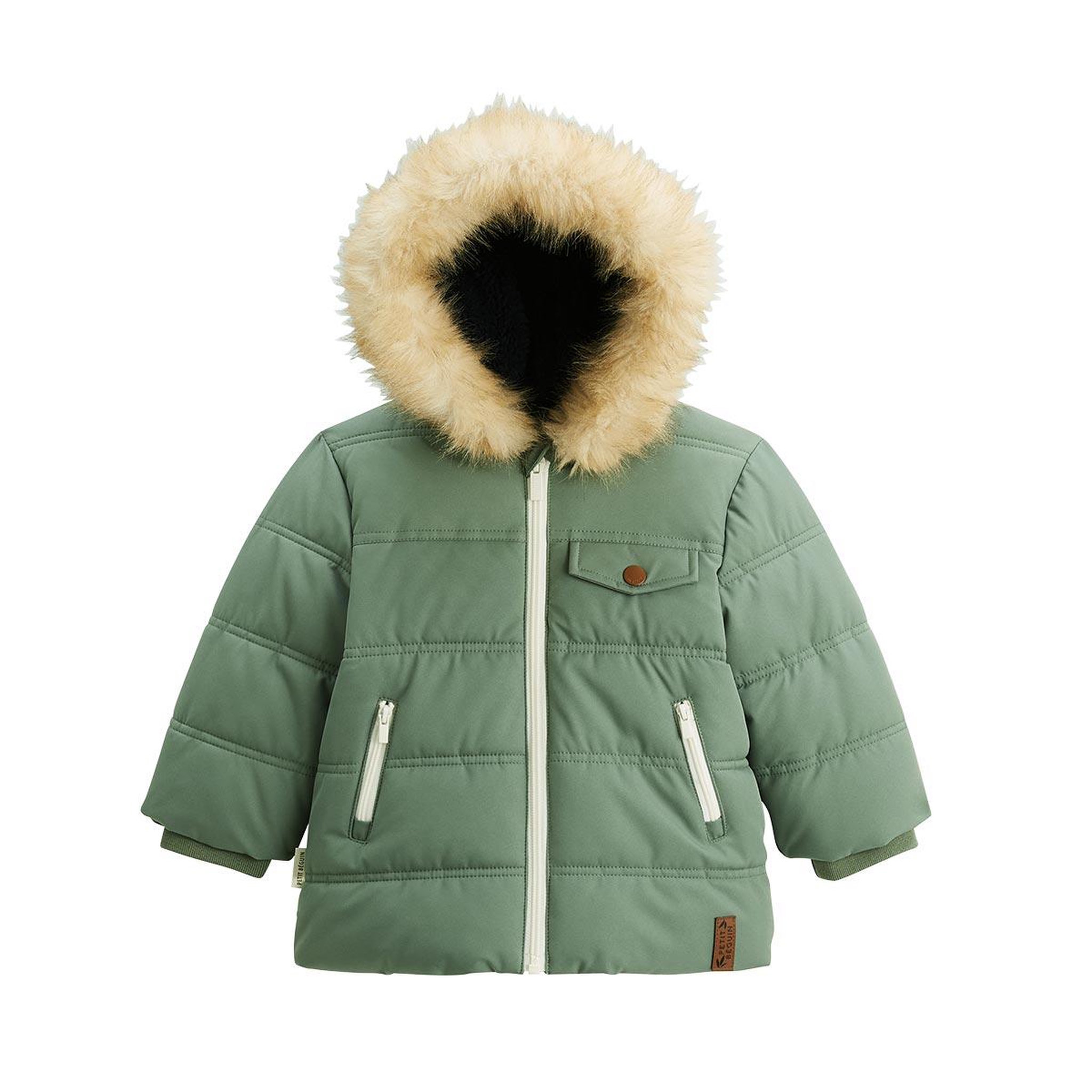 Voir la diapositive 1 : PETIT BEGUIN Doudoune enfant imperméable doublée sherpa avec capuche anouk