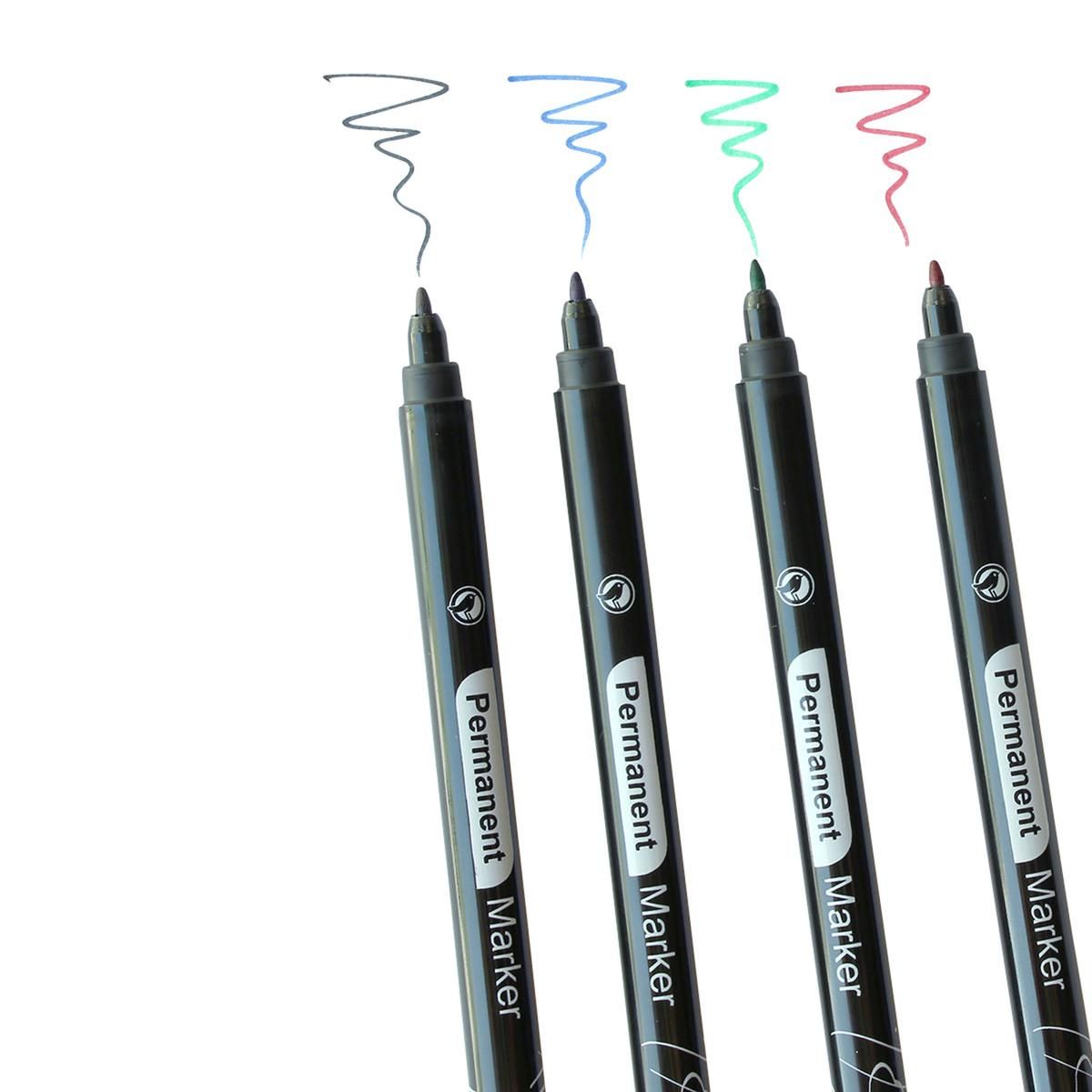 AUCHAN Lot de 4 marqueurs permanents pointe fine