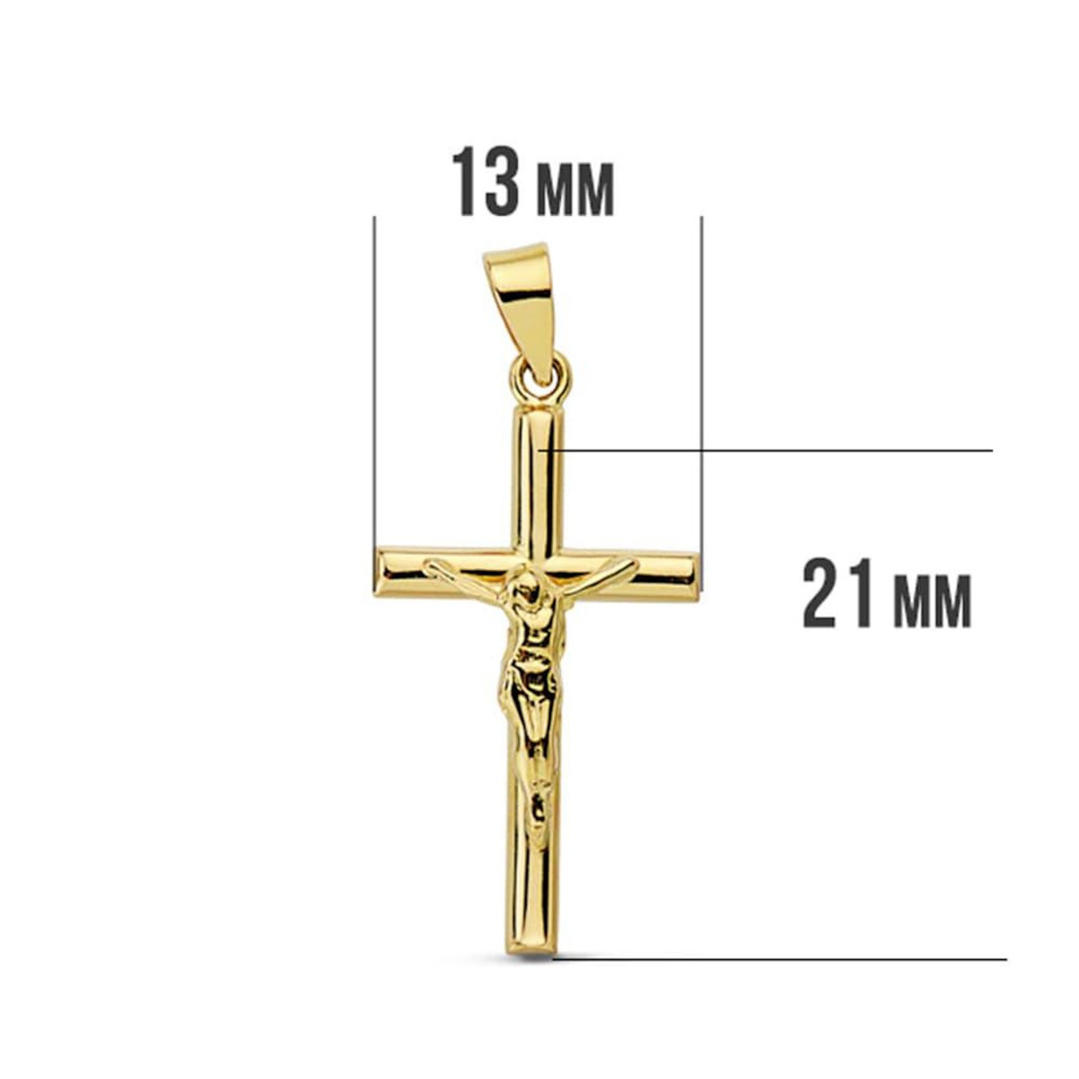 L'ATELIER D'AZUR Pendentif  - Médaille Christ sur la Croix Or 18 Carats 750 Jaune - Chaine Offerte