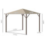Voir la diapositive 3 : OUTSUNNY Tonnelle barnum de jardin 2,97L x 2,97l m avec 4 parois latérales amovibles - toit avec évent - porte zippée - armature aluminium et acier - beige
