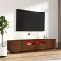 Voir la diapositive 3 : VIDAXL Ensemble de meubles TV avec lumieres LED 2 pcs Chene marron
