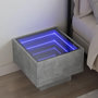 Voir la diapositive 1 : VIDAXL Table de chevet avec LED infini gris beton 40x40x30 cm