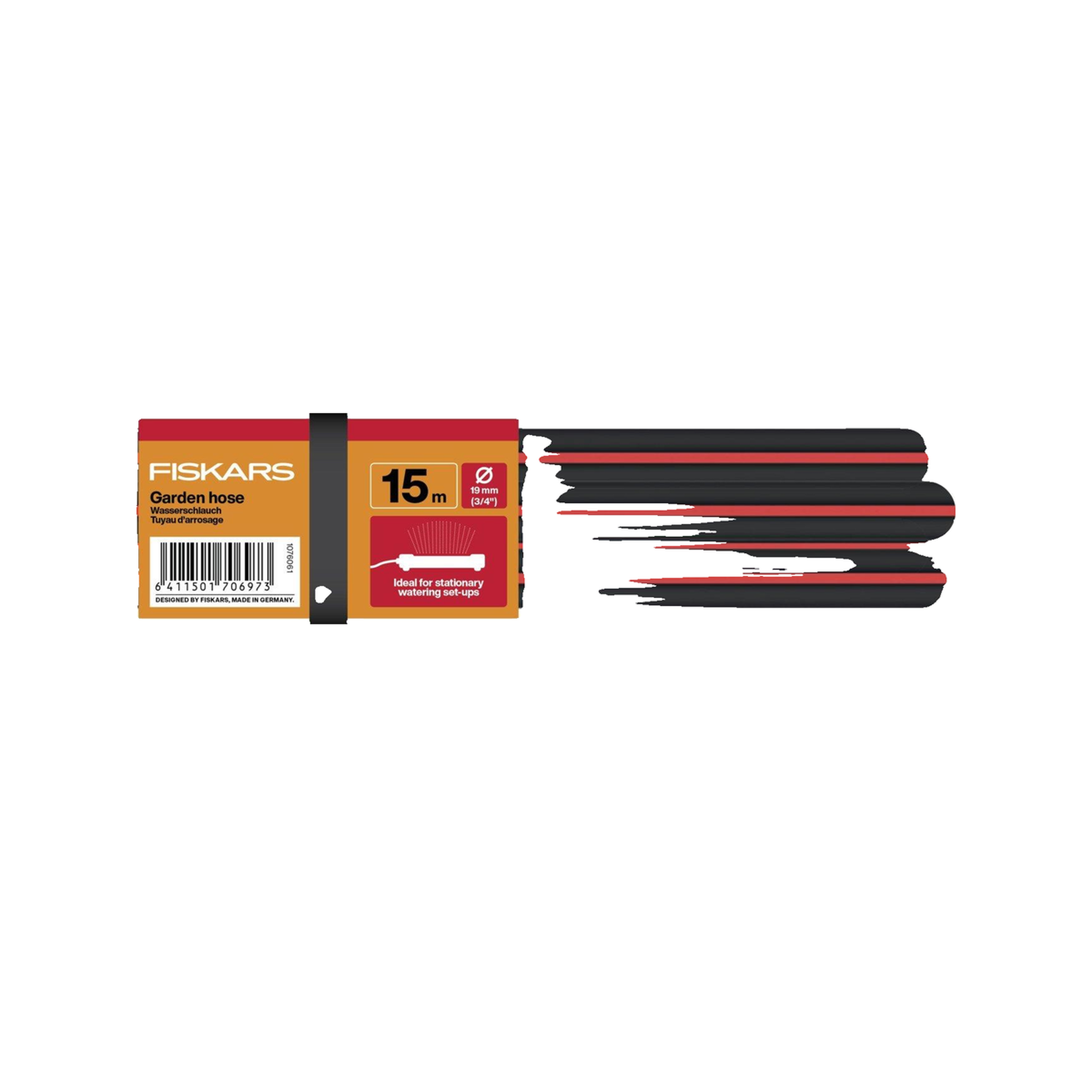 Voir la diapositive 2 : Fiskars Tuyau d'arrosage Fiskars solid 19mm 15m orange