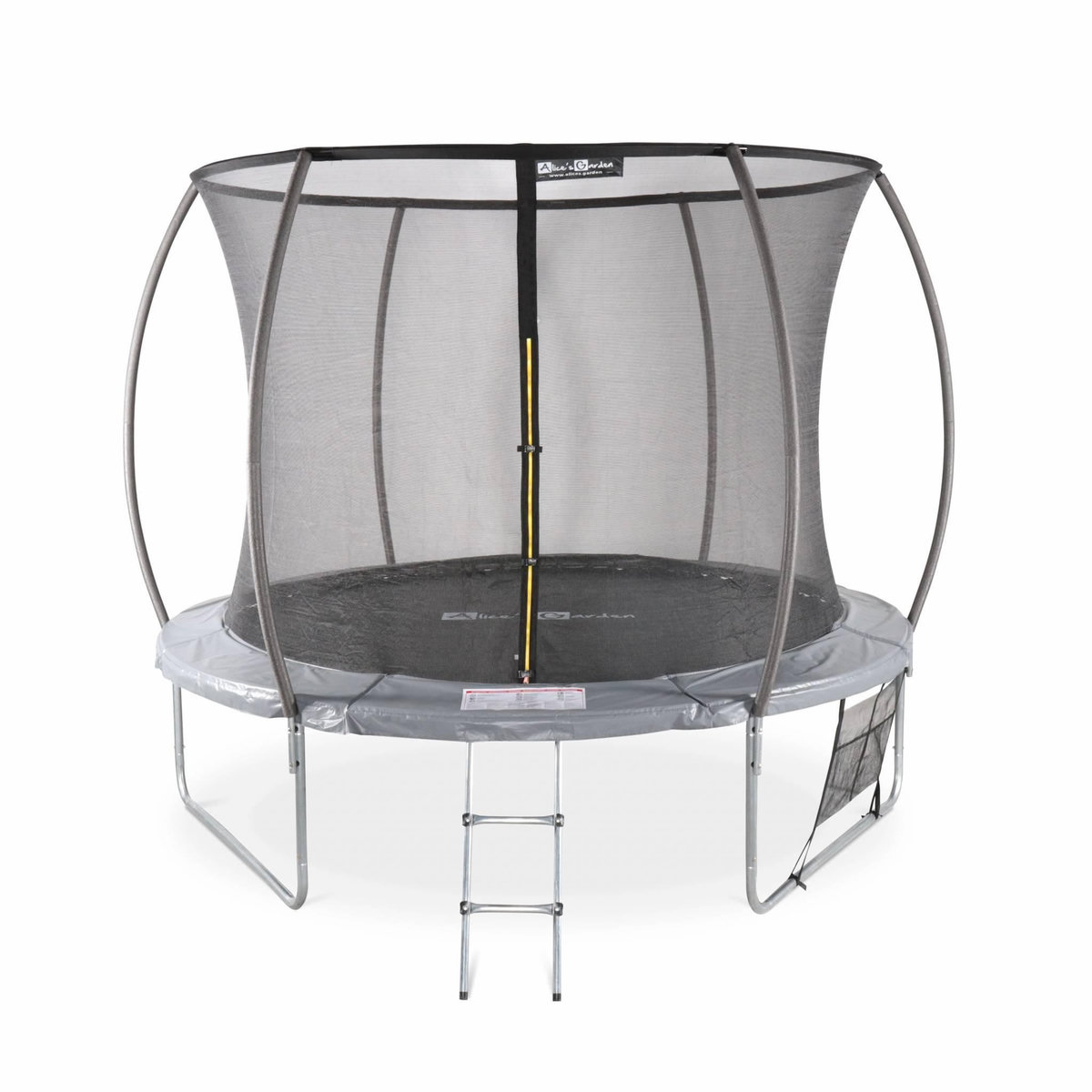 SWEEEK Trampoline Ø 305cm - Mars Inner XXL- trampoline de jardin gris avec filet de protection intérieur. échelle. bâche. filet pour chaussures et kit d'ancrage 3.05m 305cm