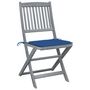 Voir la diapositive 2 : VIDAXL Chaises pliables d'exterieur lot de 6 et coussins Bois d'acacia