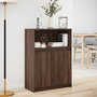 Voir la diapositive 4 : VIDAXL Buffet avec LED chene marron 72x34x100 cm bois d'ingenierie