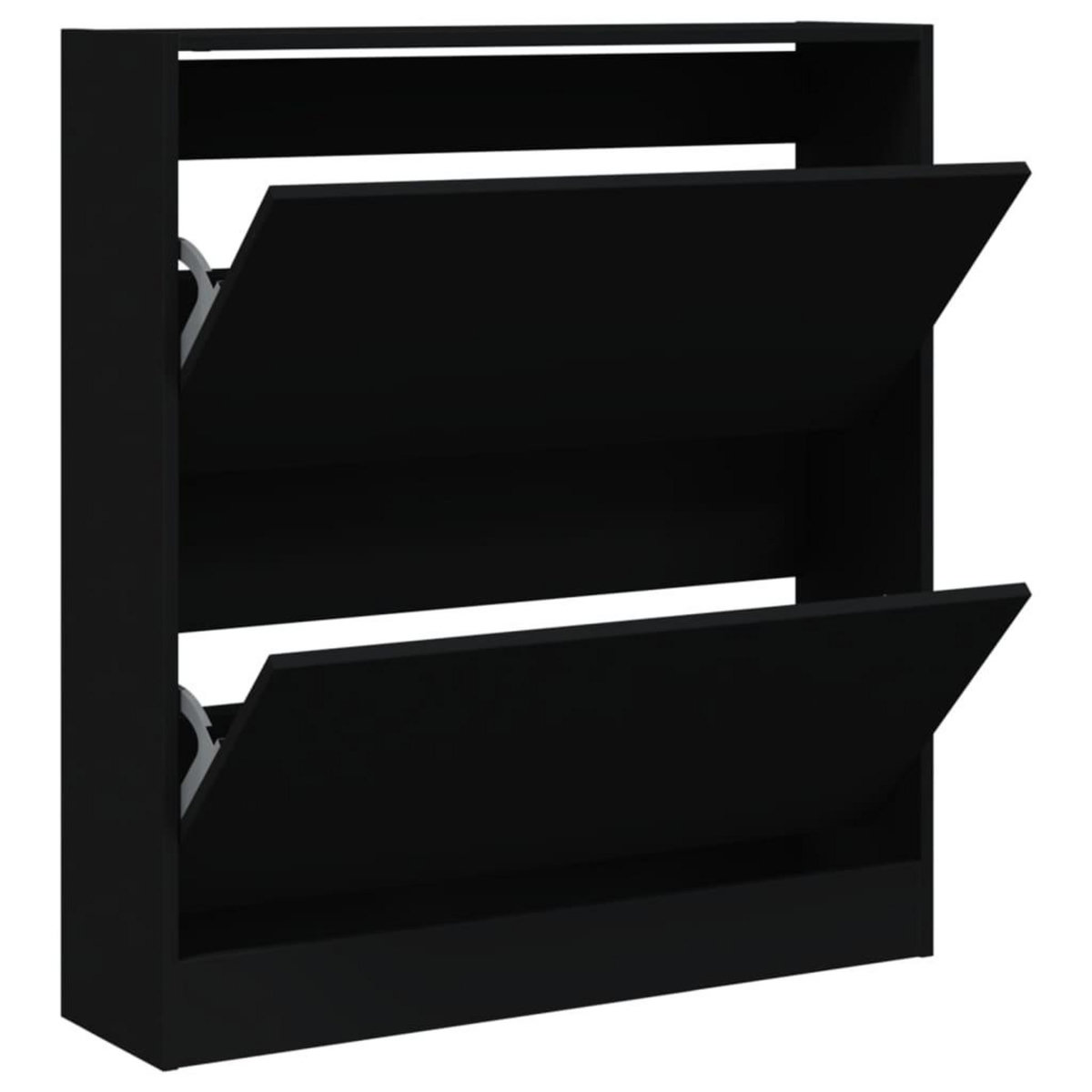 VIDAXL Armoire a chaussures noir 80x21x87,5 cm bois d'ingenierie