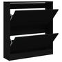 Voir la diapositive 2 : VIDAXL Armoire a chaussures noir 80x21x87,5 cm bois d'ingenierie