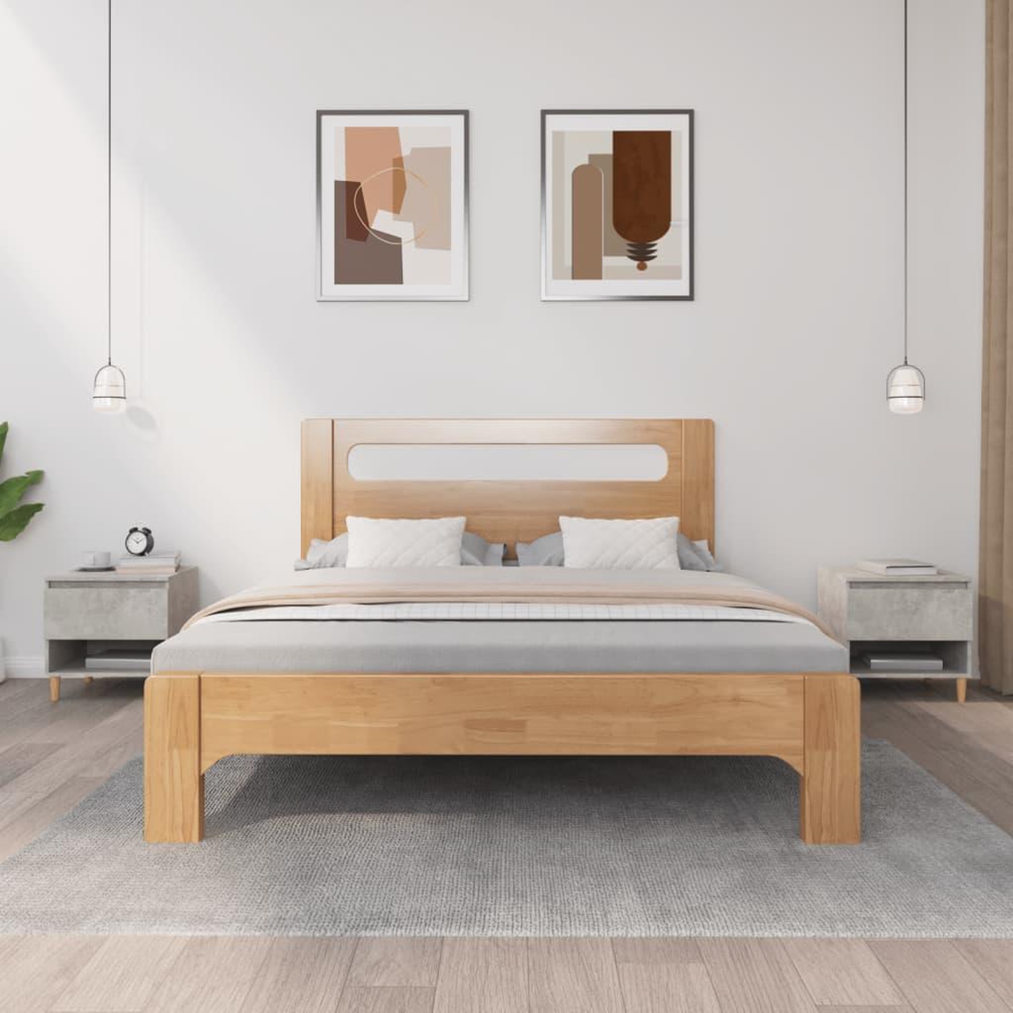 Voir la diapositive 1 : VIDAXL Tables de chevet 2 pcs Gris beton 50x46x50 cm Bois d'ingenierie