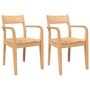 Voir la diapositive 2 : VIDAXL Chaises a manger 2 pcs bois massif naturel caoutchouc