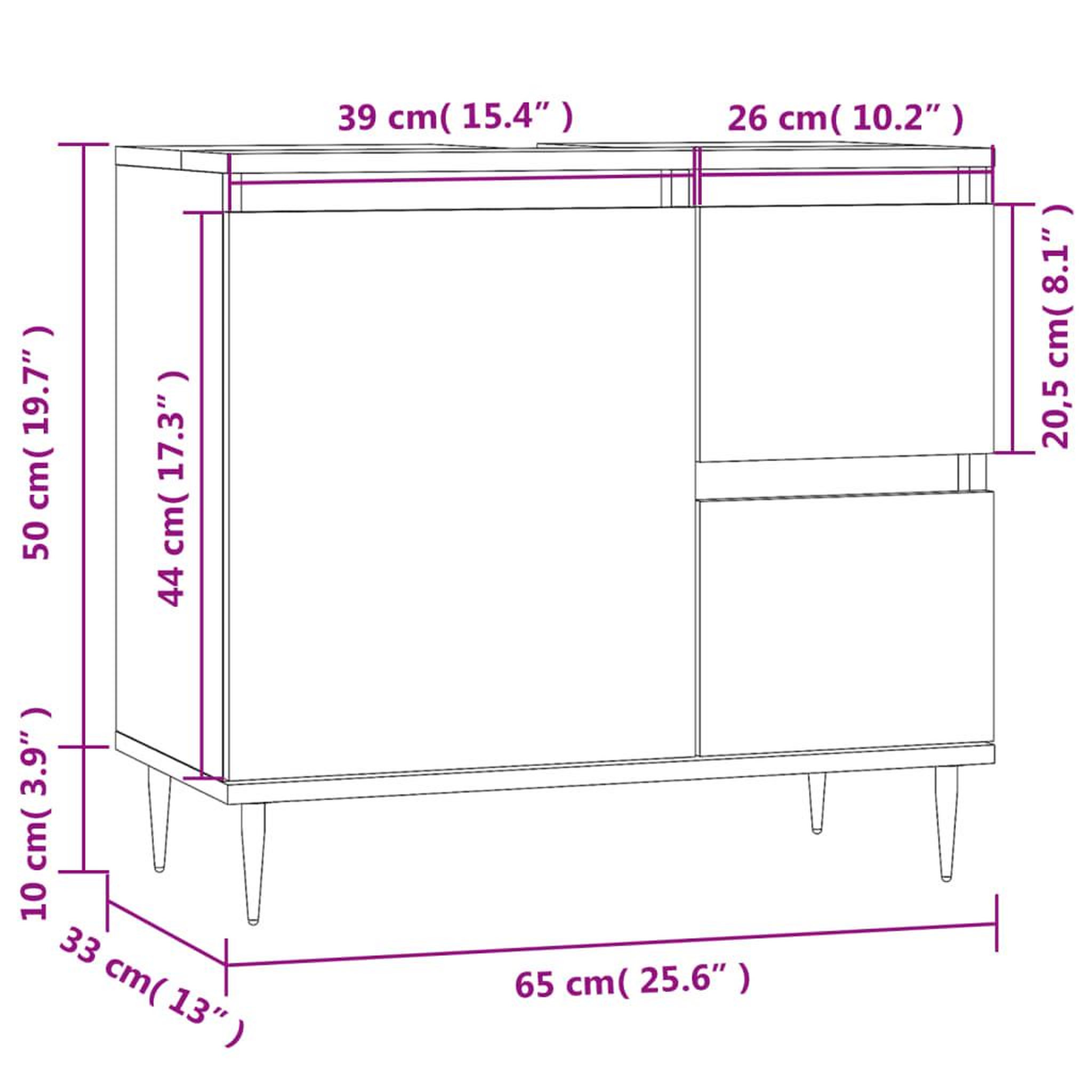 Voir la diapositive 6 : VIDAXL Armoire de salle de bain noir 65x33x60 cm bois d'ingenierie