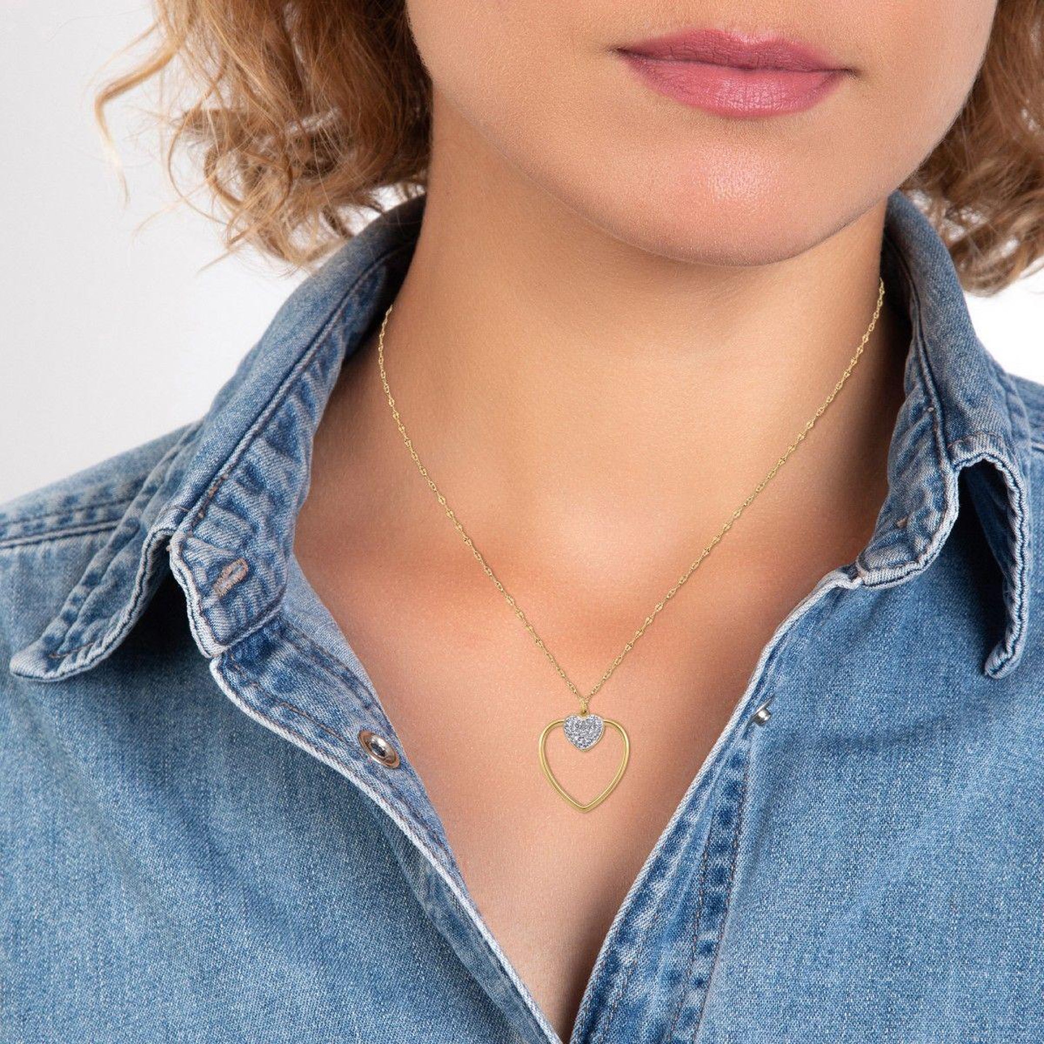 Voir la diapositive 2 : SC BOHEME Collier cœur par SC Bohème orné de Cristaux scintillants