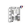 Voir la diapositive 4 : CONCEPT USINE Dressing blanc extensible avec 2 penderies, 4 étagères et 1 tiroir ELYSEE