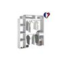 Voir la diapositive 4 : CONCEPT USINE Dressing blanc extensible avec 2 penderies, 4 étagères et 1 tiroir ELYSEE