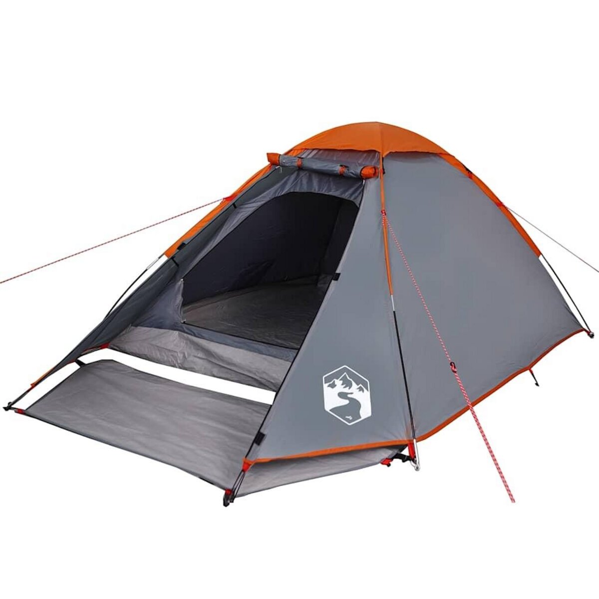 VIDAXL Tente de camping a dome 4 personnes gris et orange impermeable