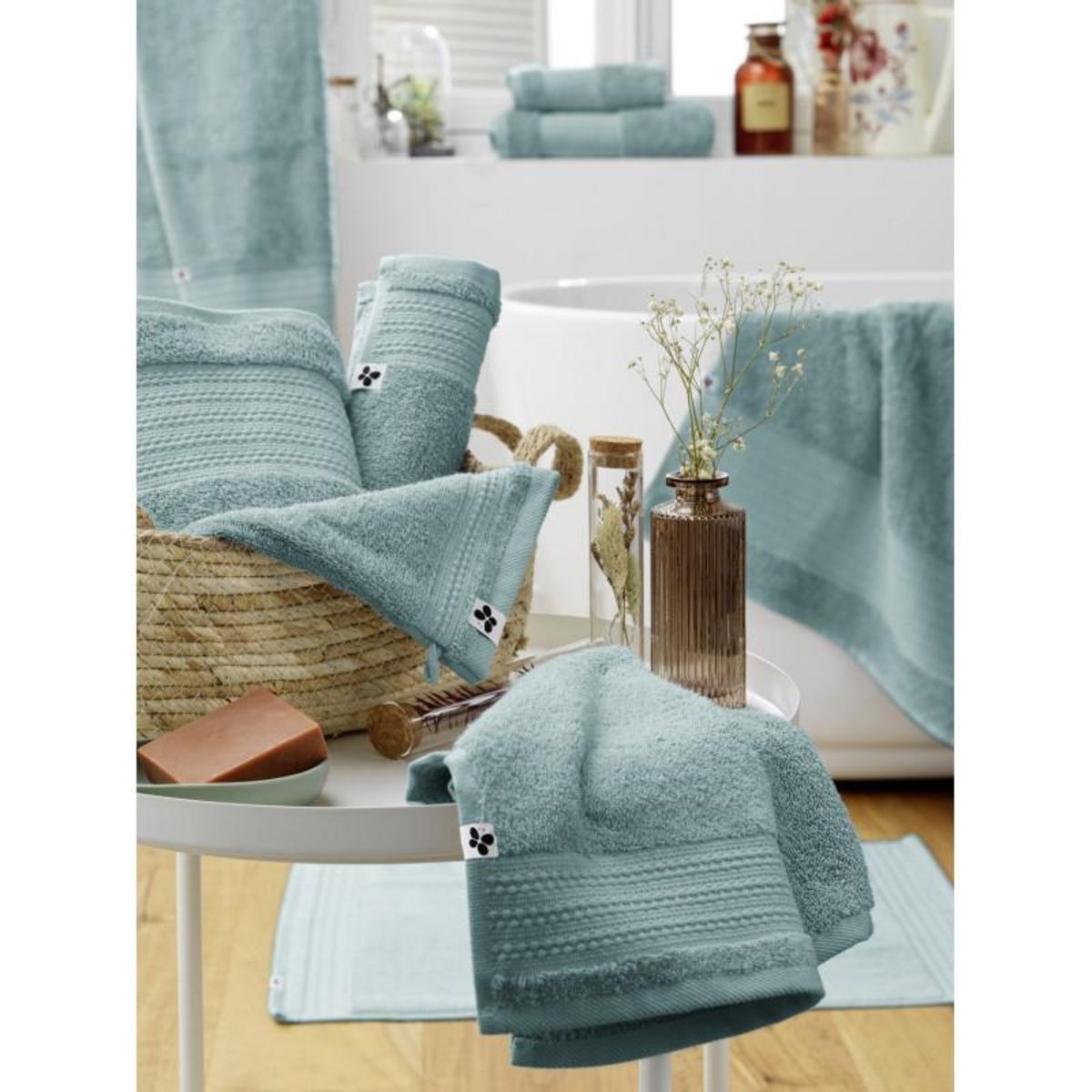L EFFET PAPILLON Lot de 2 gants de toilette  Garance  15 x 21 cm / 100% Coton Bio / 600 gr/m² l'Effet Papillon -  - Lot de 2 Gants de toilette 15 x 21 cm