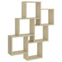 Voir la diapositive 2 : VIDAXL Etagere murale cube Chene sonoma 78x15x93 cm Bois d'ingenierie