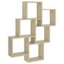Voir la diapositive 2 : VIDAXL Etagere murale cube Chene sonoma 78x15x93 cm Bois d'ingenierie