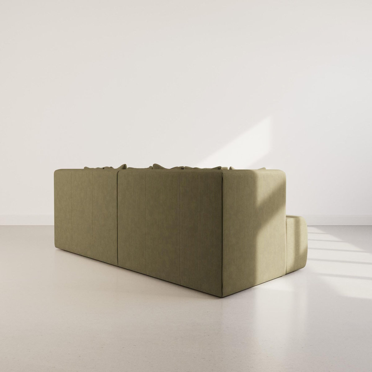 LISA DESIGN Onyx - canapé droit 4 places avec double méridienne - assise profonde - en velours côtelé