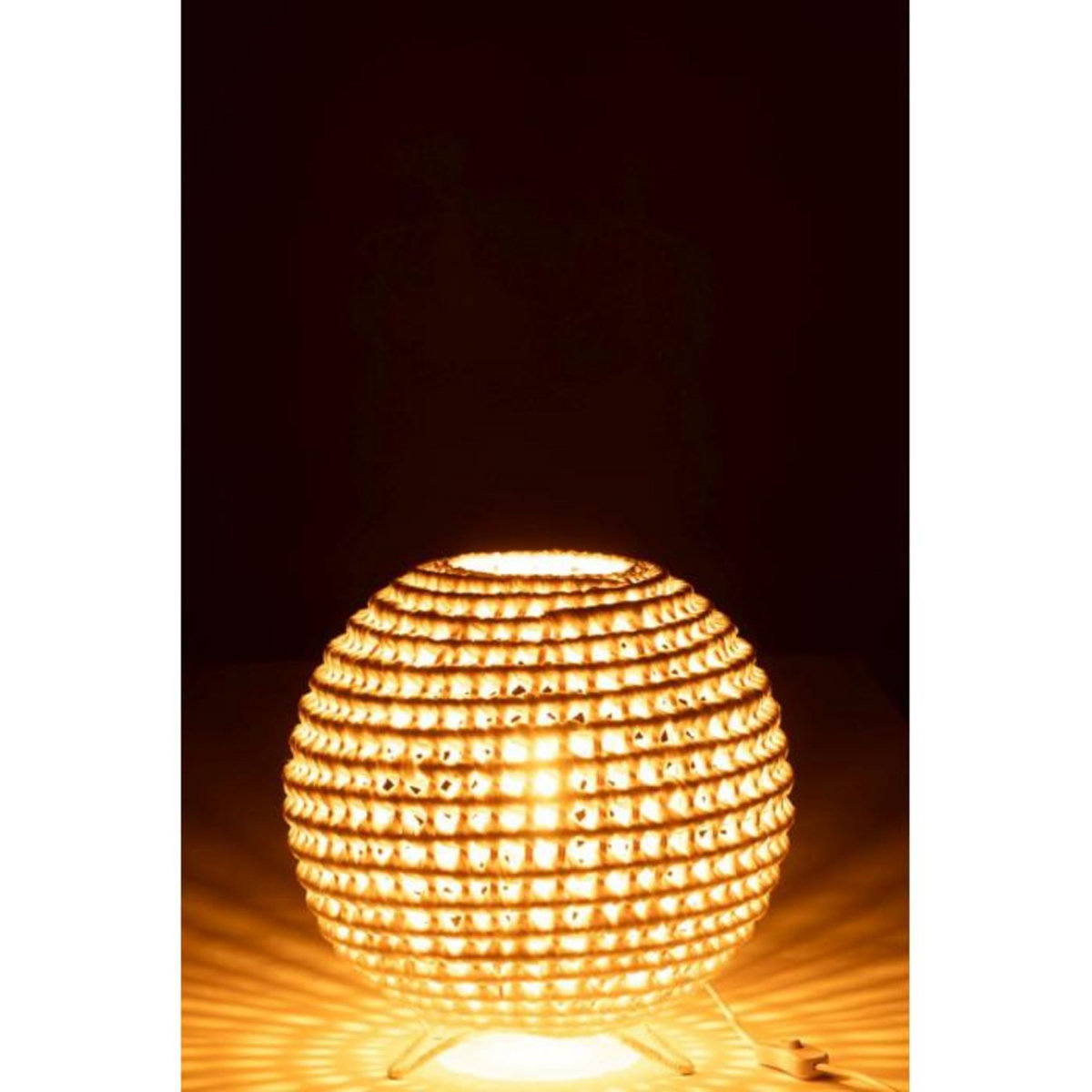 Paris Prix Lampe à Poser en Métal  Torsade  42cm Blanc
