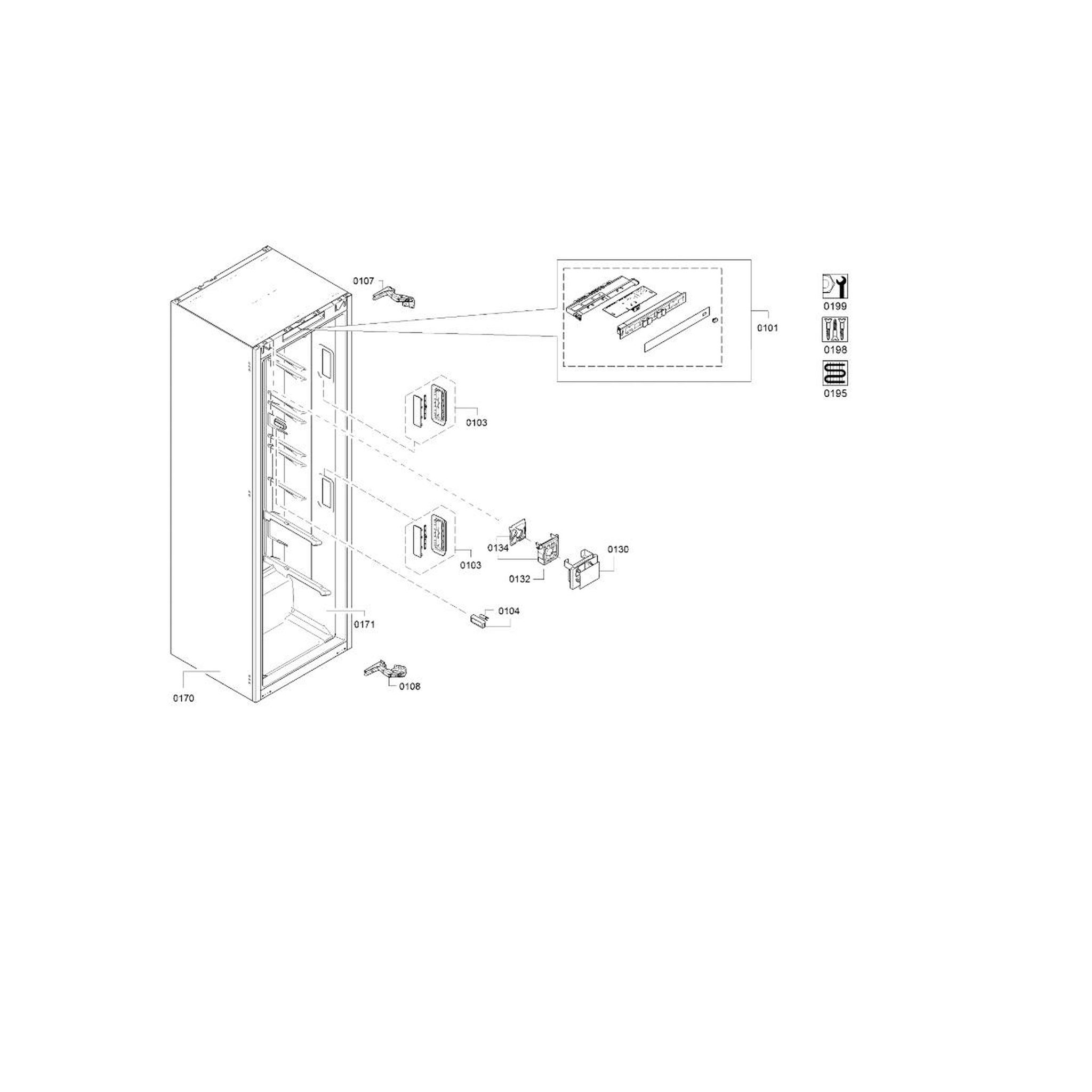 Voir la diapositive 5 : Siemens Réfrigérateur 1 porte intégrable à glissières 310l blanc - ki81rvfe0