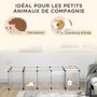 Voir la diapositive 4 : PAWHUT Enclos parc modulable petits animaux - 20 panneaux - dim. 175L x 70l x 45H cm - acier noir PP blanc
