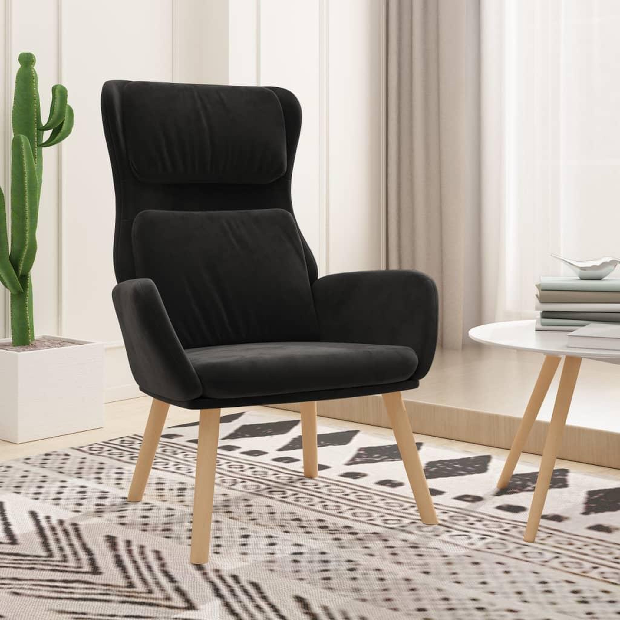 VIDAXL Chaise de relaxation Noir Velours