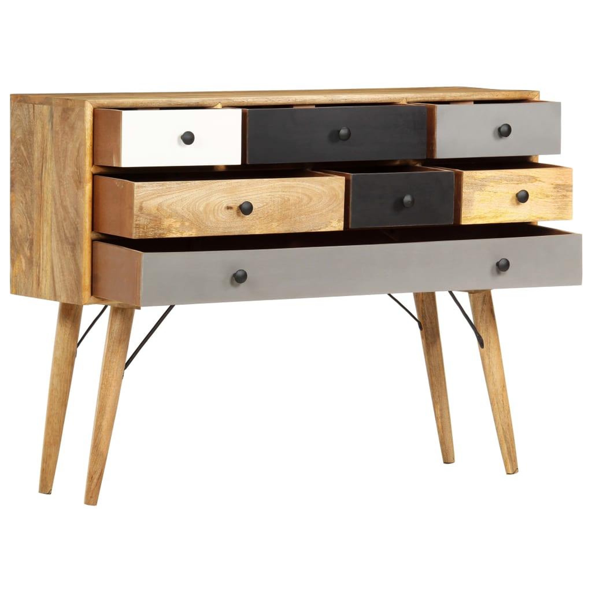 Voir la diapositive 2 : VIDAXL Buffet 110x30x82 cm Bois de manguier massif