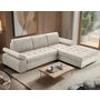 Voir la diapositive 1 : BEST MOBILIER Bianca - canapé d'angle droit 4 places convertible avec coffre en tissu texturé