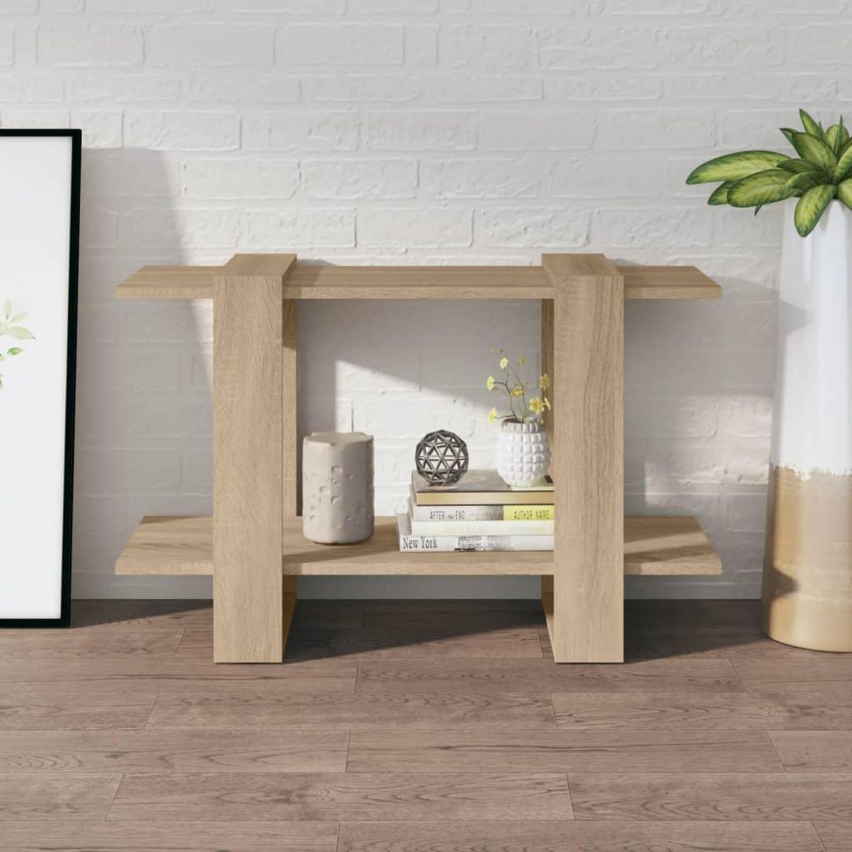 VIDAXL Bibliotheque/Separateur de piece Chene sonoma 80x30x51 cm