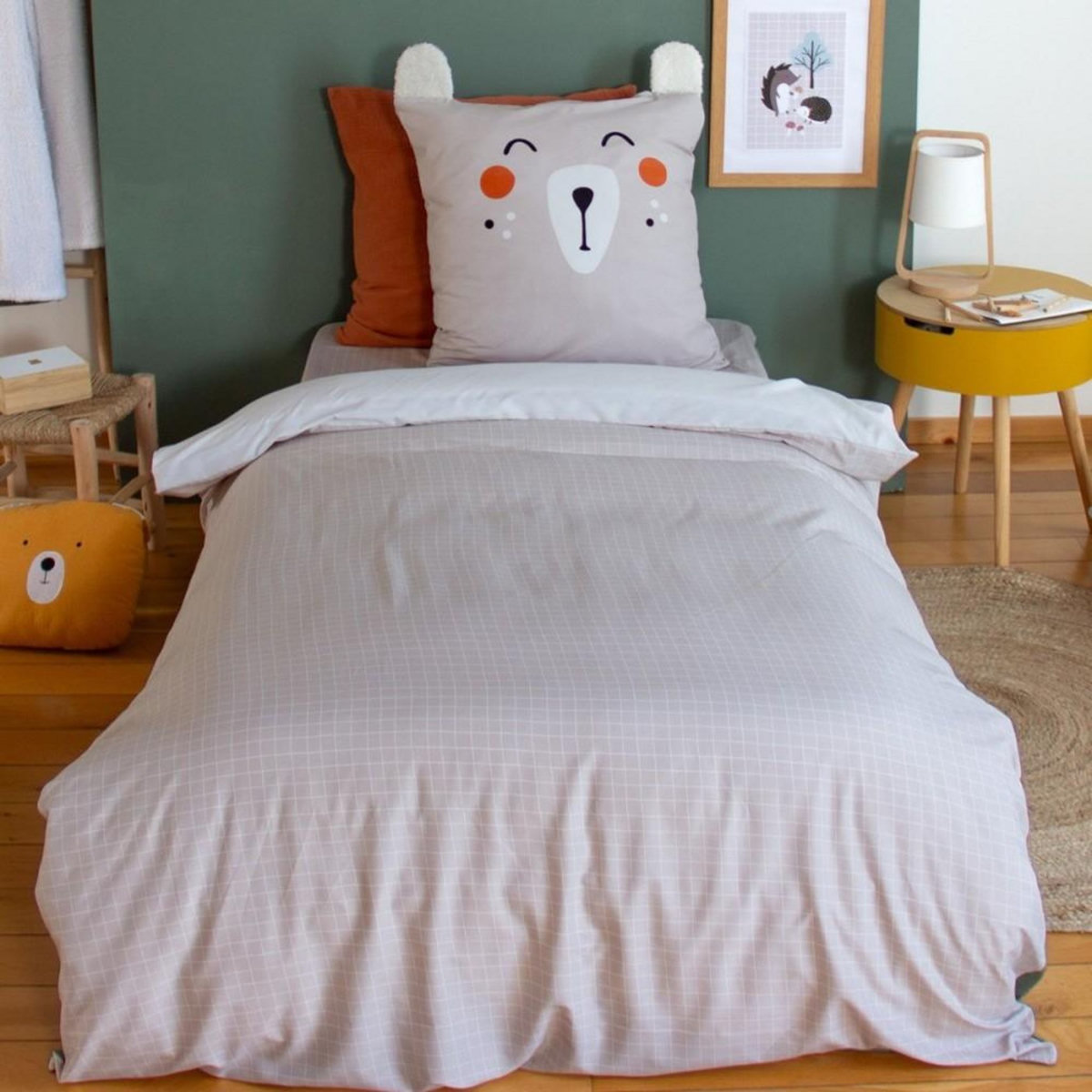 COTE DECO Housse de couette 140x200 + 1 taie FOREST