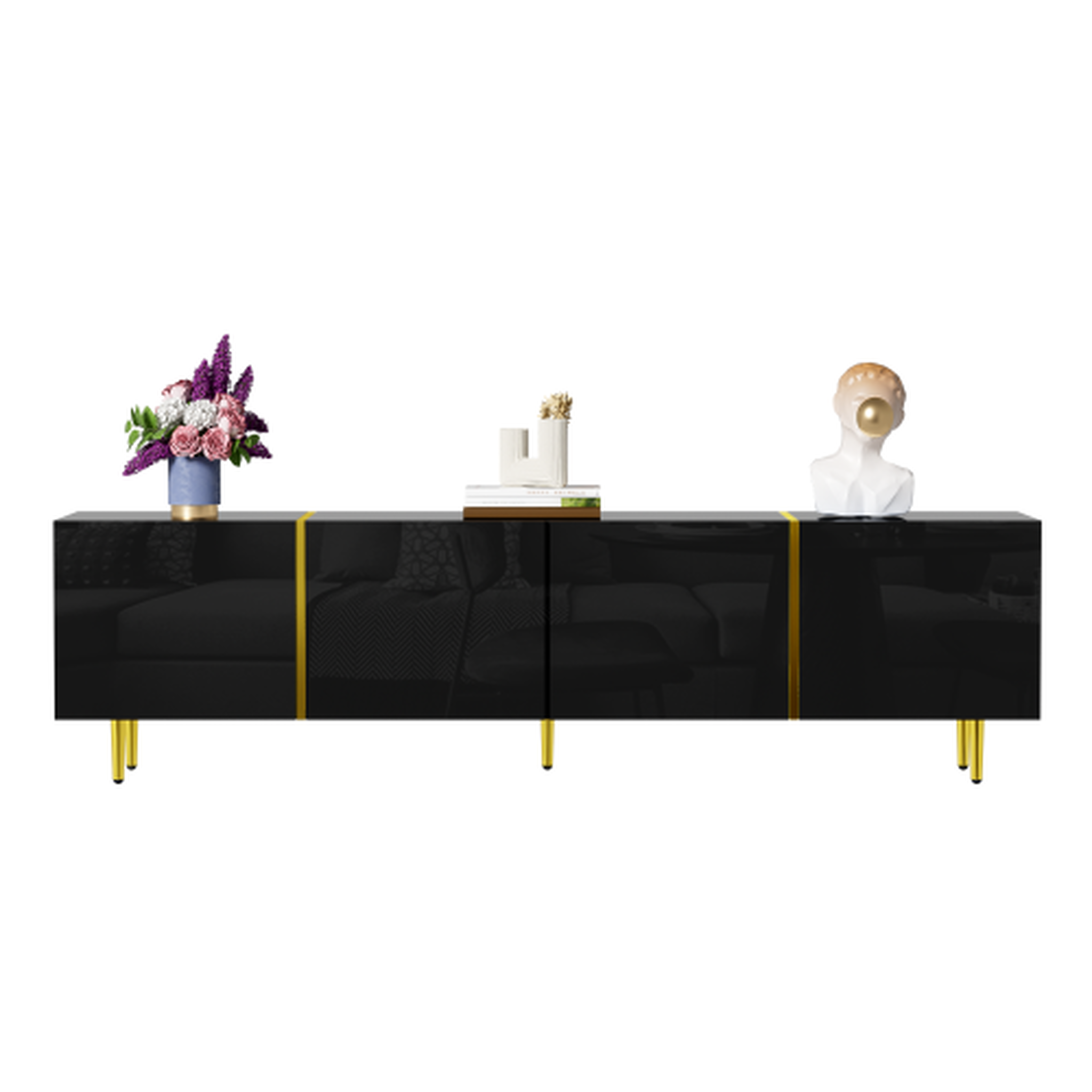 MERAX Meuble tv. Coloris disponibles : Blanc, Noir