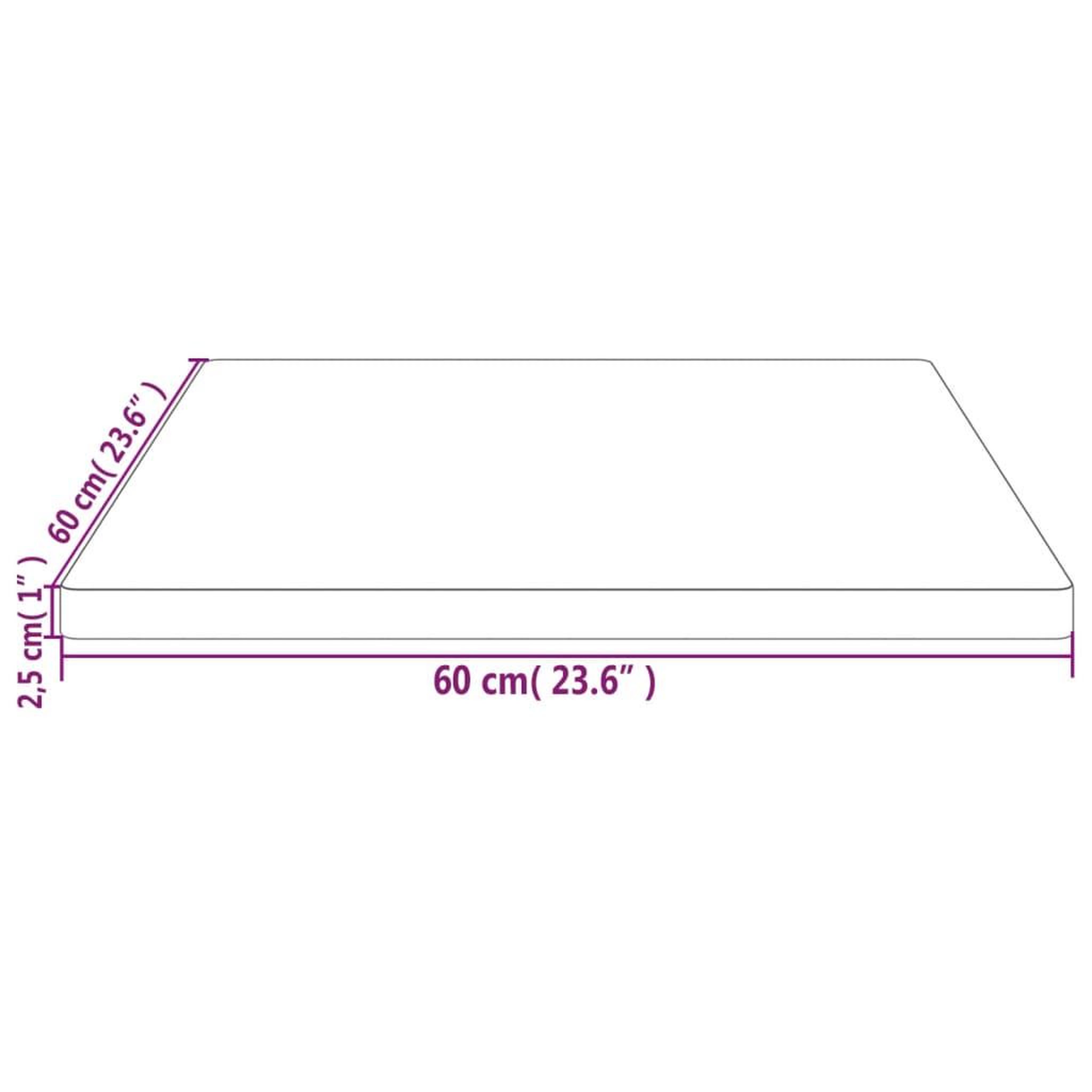 Voir la diapositive 6 : VIDAXL Dessus de table 60x60x2,5 cm bois de pin massif