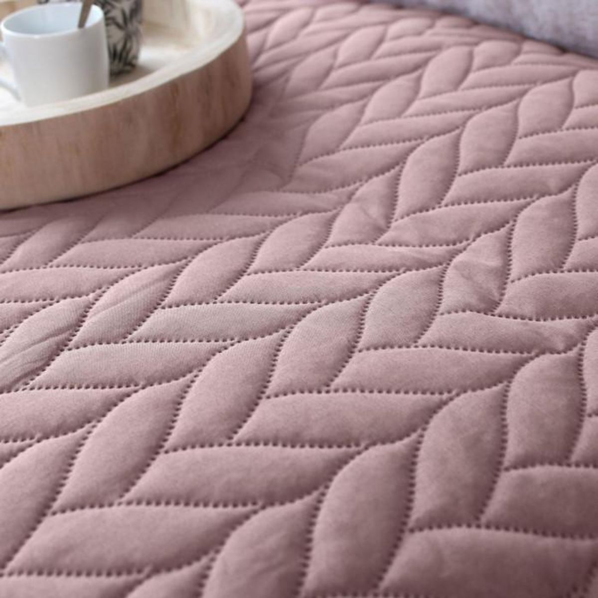 Paris Prix Couvre-lit en Microfibre  Tessa  220x240cm Rose