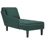 Voir la diapositive 1 : VIDAXL Fauteuil long et coussin et accoudoir droit vert fonce velours