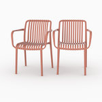 MAISON PAVANE Lot de 2 chaises de jardin empilables en plastique terracotta-Ivy