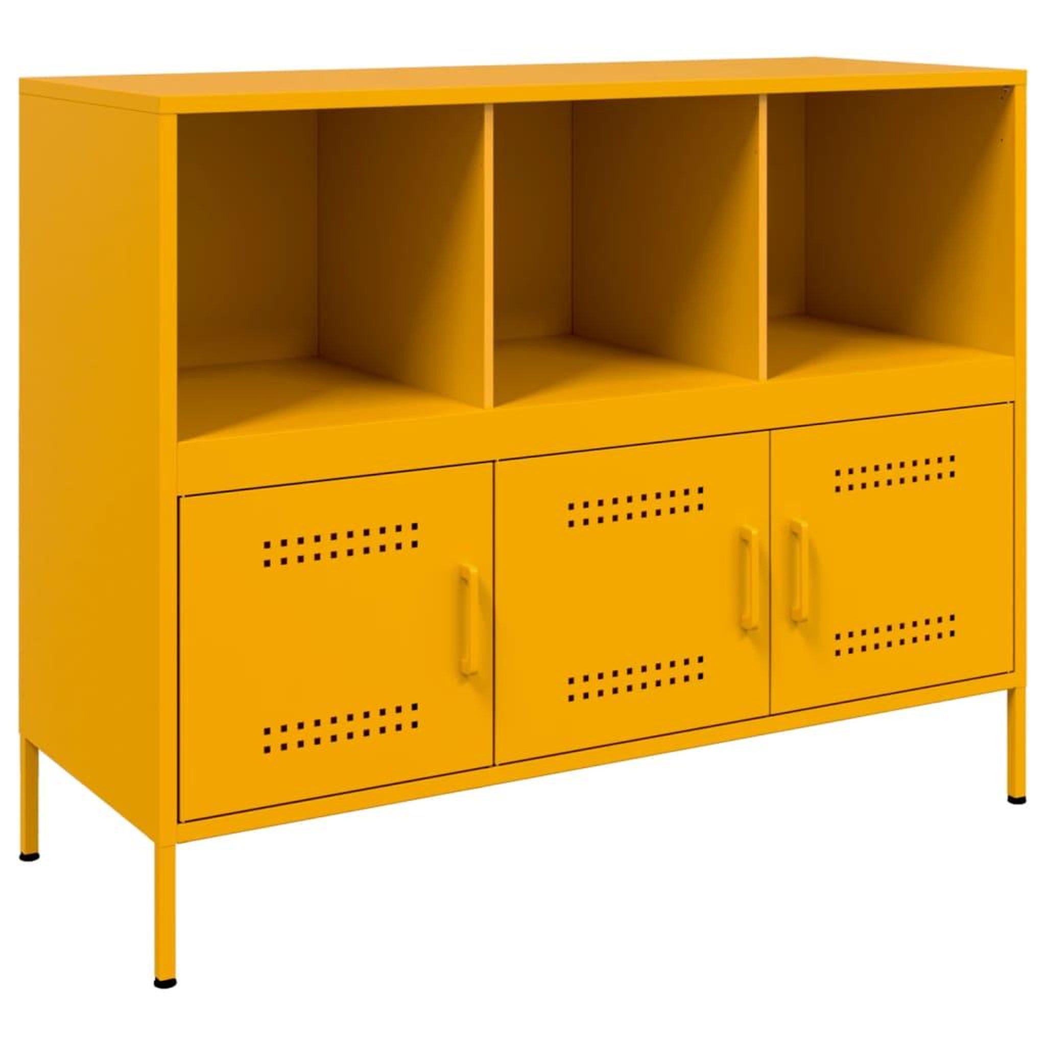 Voir la diapositive 2 : VIDAXL Buffet jaune moutarde 100,5x39x79 cm acier