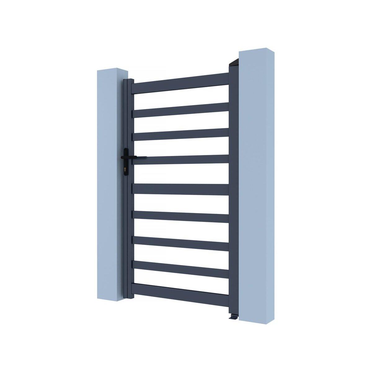 Habitat et Jardin Portillon aluminium ajouré  Marius  - 100 x 120 cm  - Gris