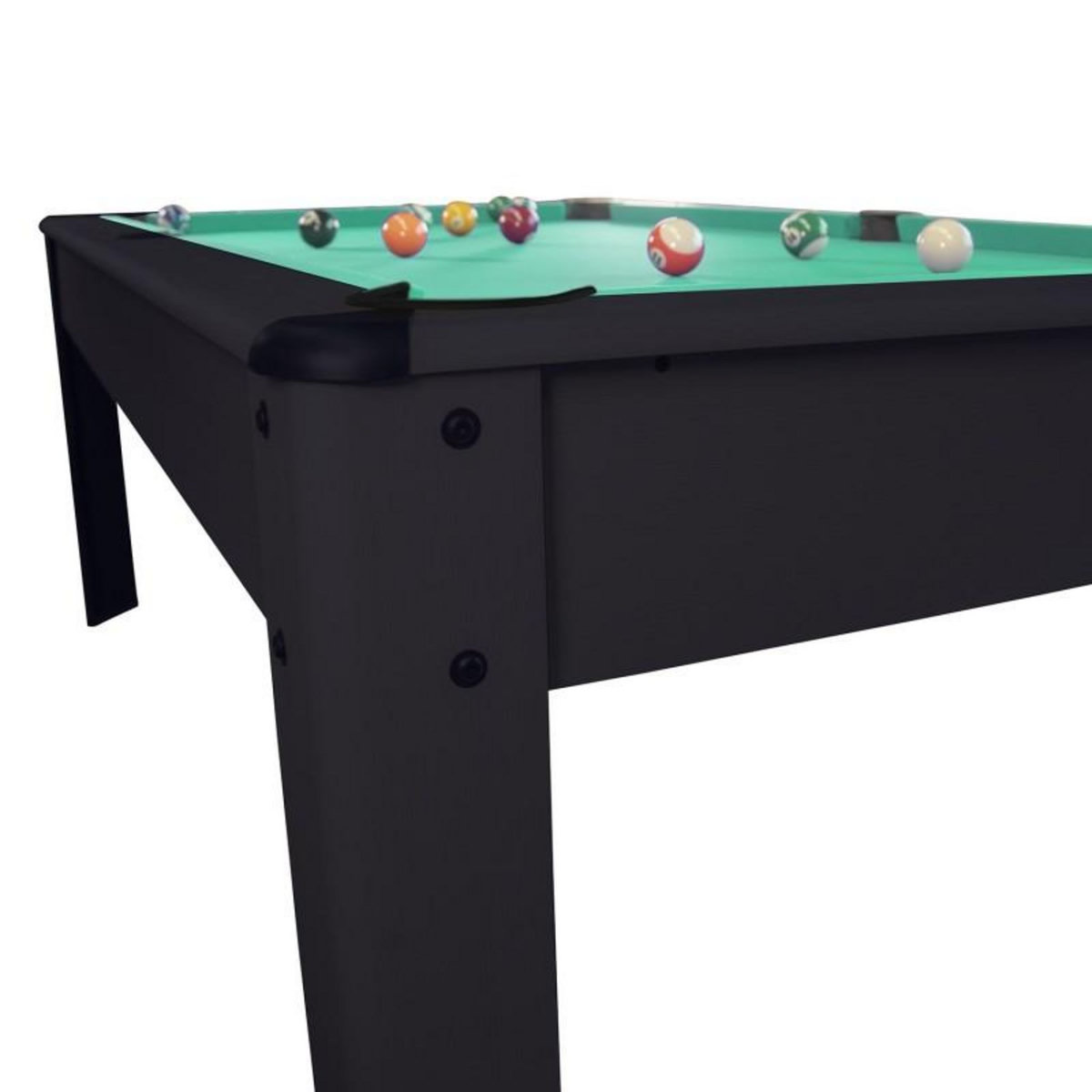 PLAY4FUN Billard Américain AMBIANCE 7Ft - 226,5 x 126,5 x 80 cm avec accessoires et plateau dînatoire - Couleur Noir