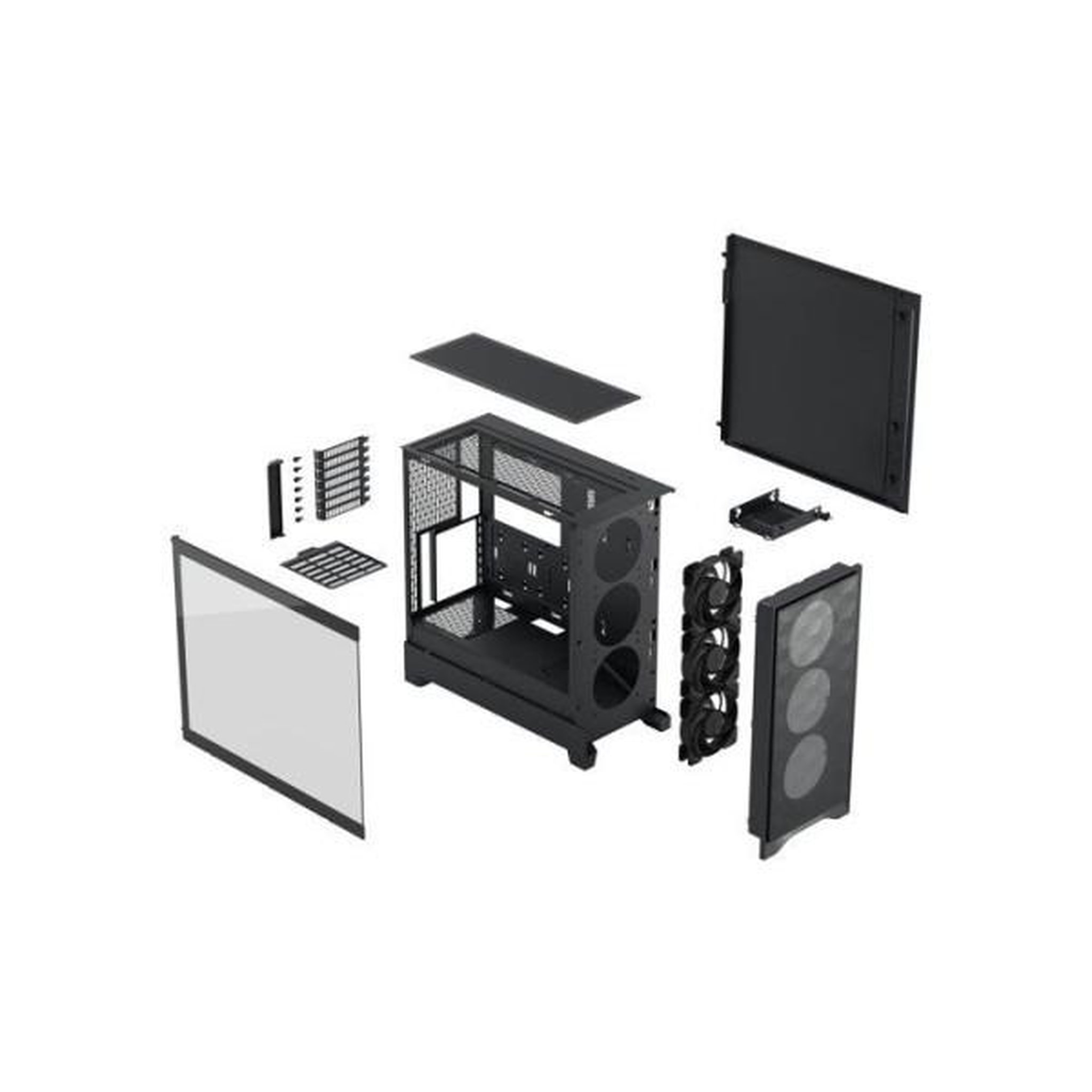 Voir la diapositive 2 : Fractal Design Boitier PC - FRACTAL DESIGN - FD-C-POA2A-02 - Pop 2 Air TG - Format ATX - 3 ventilateurs a pales profilées - Noir